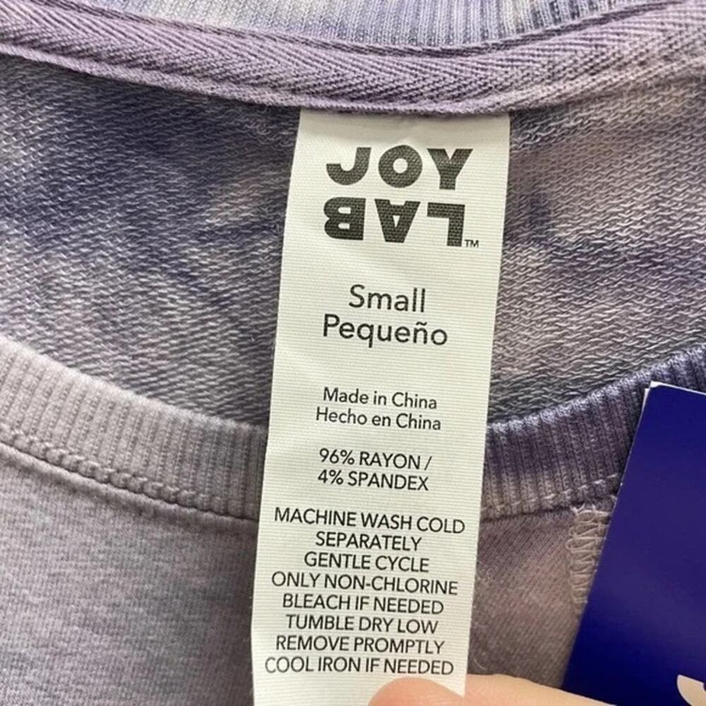 JoyLab Lightweight Soft Purple Tie Dye Sweatshirt - Size Small 💜✨💜 - Picture 7 of 7